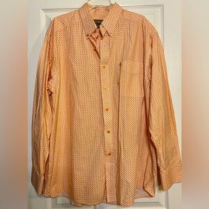 Ariat Classic Geometric Print Orange Long-Sleeve Button-Up Shirt Men's X-Large